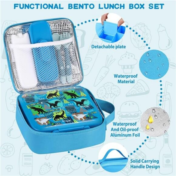 Bento Lunch Box for Kids With 8oz Soup thermo, Leak-proof Lunch Containers - Picture 4 of 8